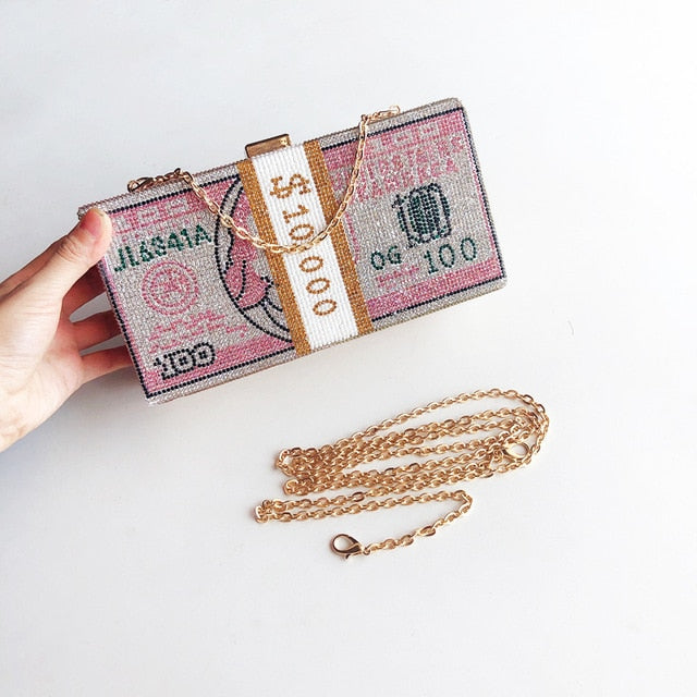 Bedazzled money online bag